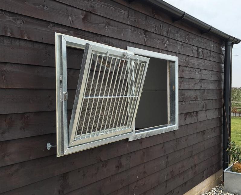Monarch Equestrian galvanised tilt & swing window in barn building
